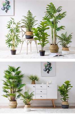 北歐家居裝飾仿真植物旅人蕉龜背葉竹室內(nèi)大型盆景仿真綠植盆栽Y-tmall.com天貓